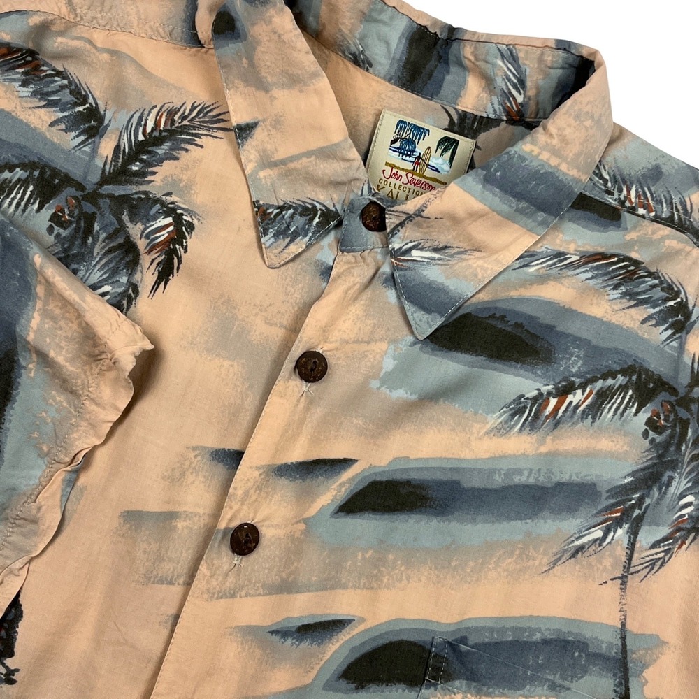 Kahala John Severson Hawaiian Shirt Mens XL Rayon Palm Tree Hawaiian